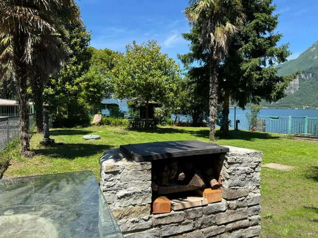 Stone barbecue in the garden